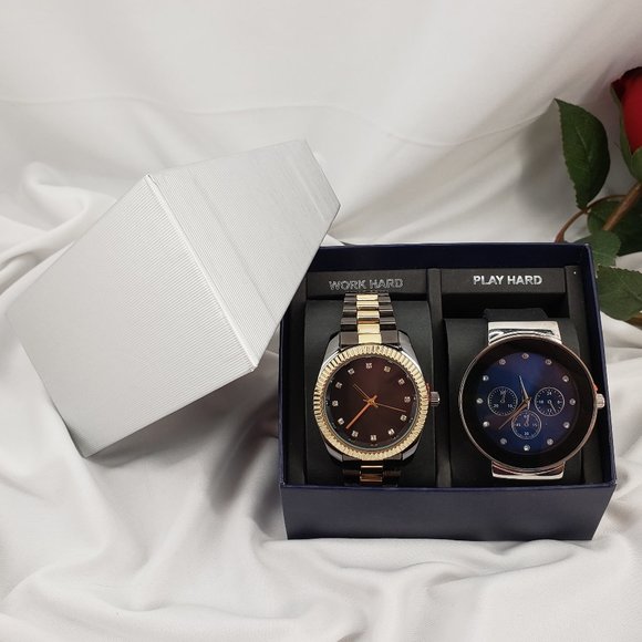 2 Piece Watch Set Work Hard/Play Hard NWT - Picture 2 of 2